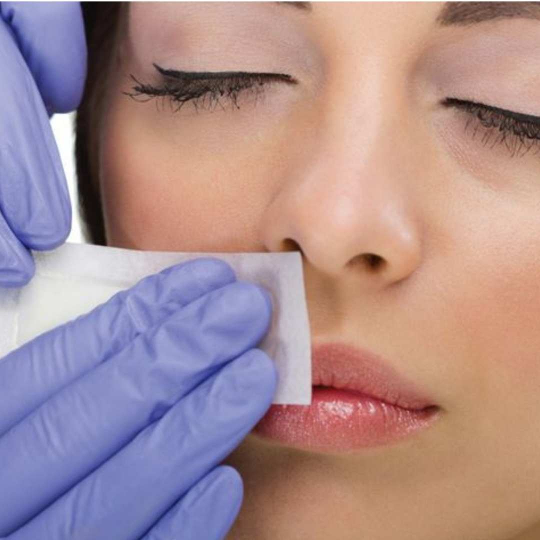 Professional upper lip waxing service designed for gentle and effective facial hair removal, leaving the skin smooth and irritation-free. Available at Casa D'Blanca Nails + Spa in Grimsby on the lake.